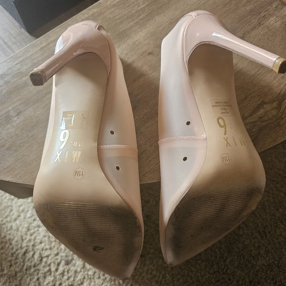 Mix No 6 Pink Nude Jelly Transparent Heels - Picture 7 of 7